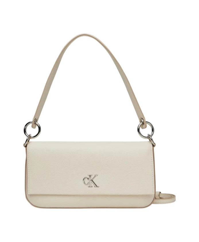 

Бежевая полиуретановая сумка с магнитной застежкой Calvin Klein, бежевый