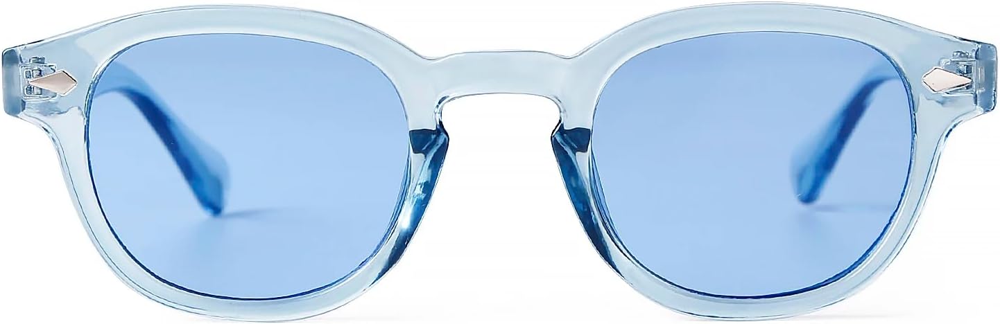 

Модные прозрачные синие круглые солнцезащитные очки для женщин и мужчин в стиле ретро с заклепками, черепаховой оправы, маленькие солнцезащитные очки с защитой от УФ-излучения UV400 SZVVBKK, 30