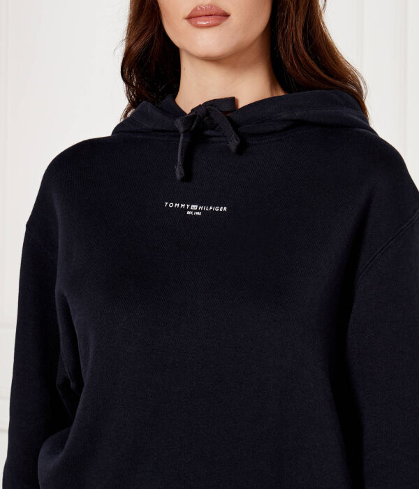 Толстовка женская Tommy Hilfiger короткая с капюшоном, синий — фото 4
