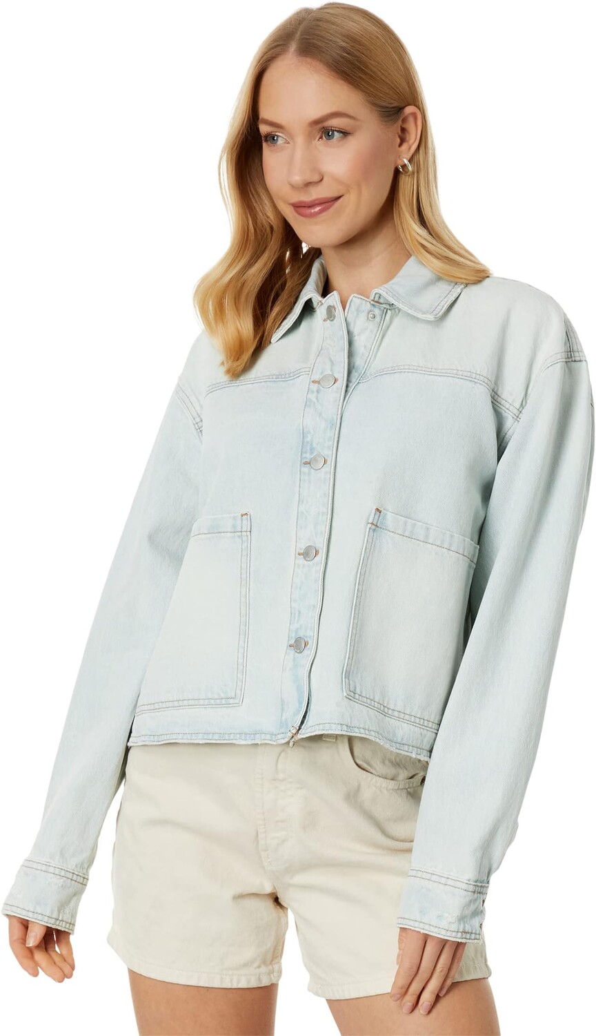 

Куртка Cropped Denim Shirt Jacket in Pianom Solo Blank NYC, цвет Pianom Solo