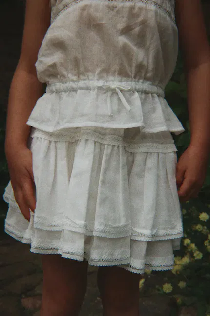 Юбка мини расклешенная MORA SKIRT Konges Sløjd, белый