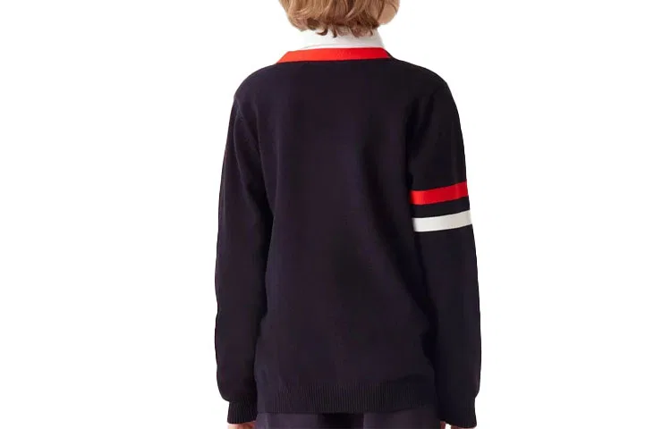 Свитер с V-образным вырезом FILA KIDS черный — фото 3