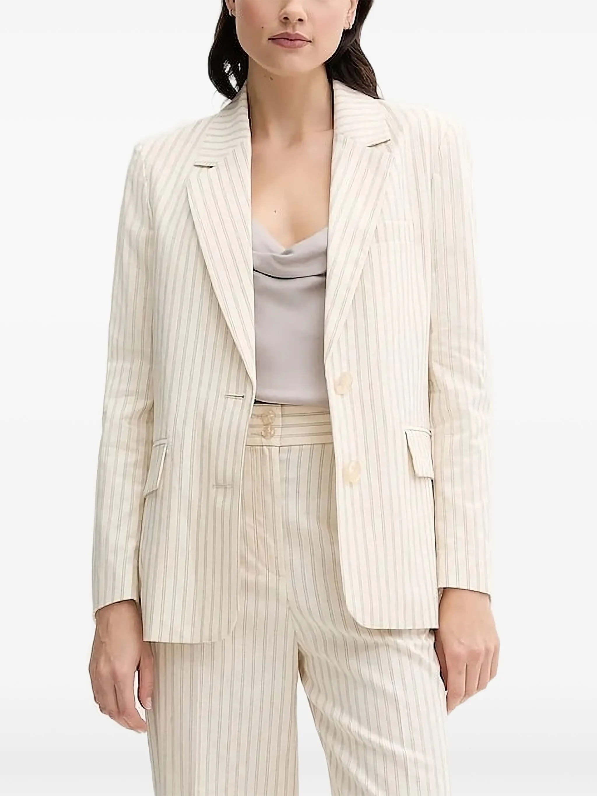 

Блейзер в тонкую полоску Sisley, бежевый