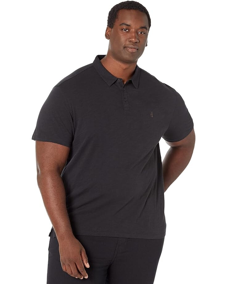 

Поло John Varvatos Victor Short Sleeve Slub Cotton w/ Peace Sign Embroidery K5787Y2, черный