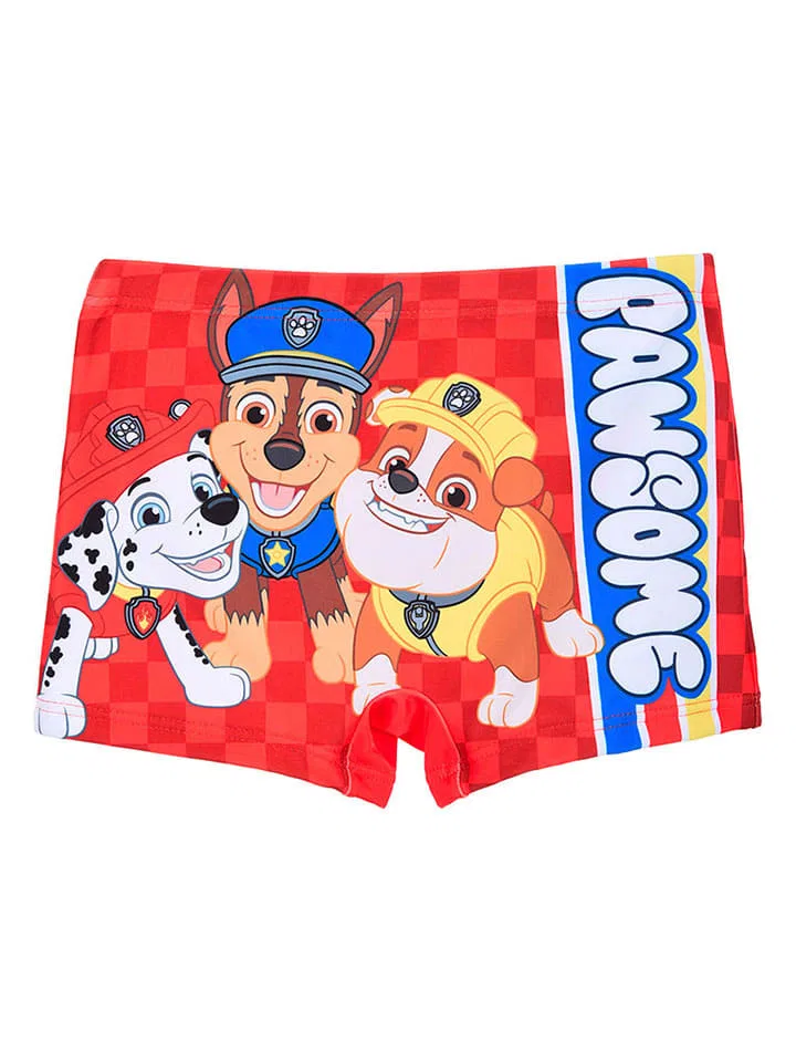 Плавки быстросохнущие Paw Patrol, красный/разноцветный