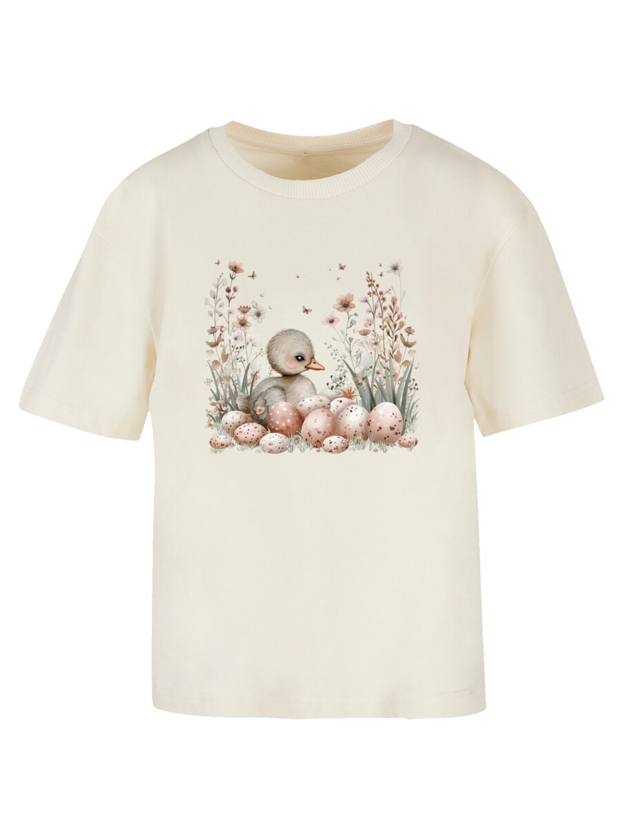 

Футболка F4NT4STIC Ente Ostereier Blumen Küken, Beige/Sand