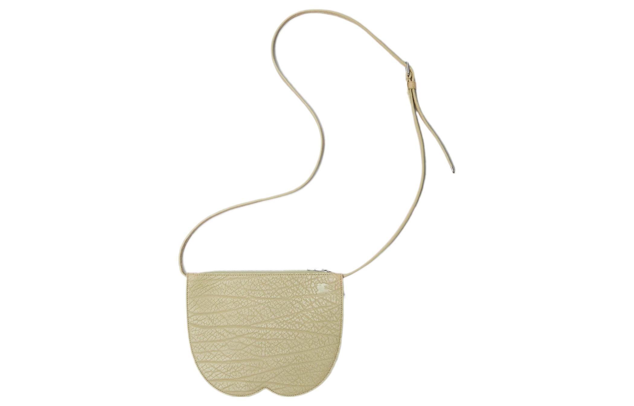 

Полноценная кожаная плечевая сумка через плечо женская бежевый цвет Hunter Burberry