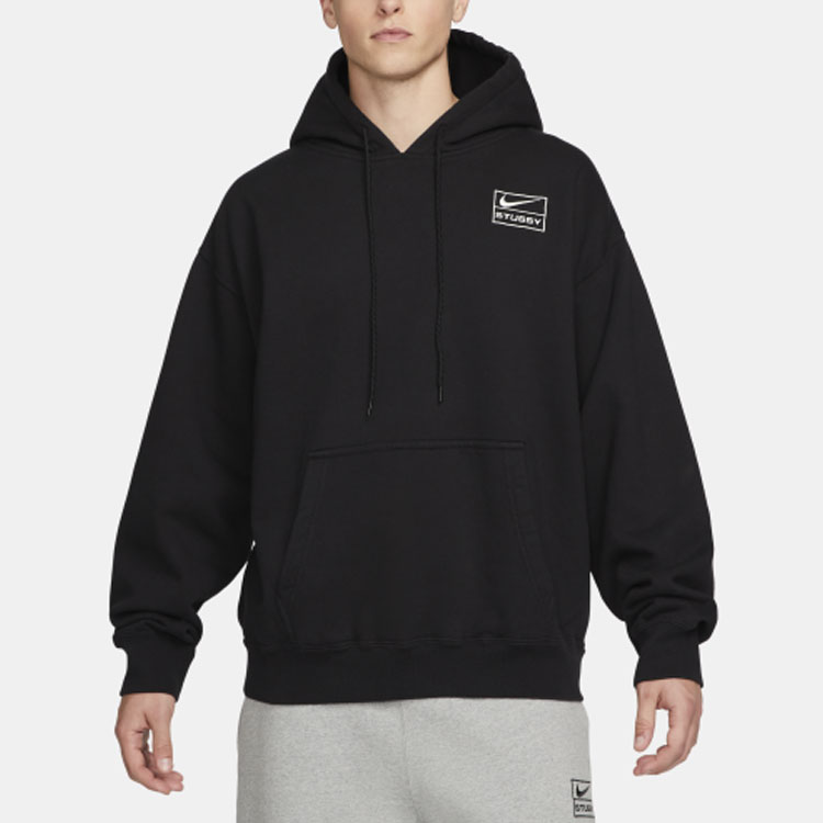 X Stussy Washed Hoodie Азиатский размер Nike, черный — фото 4