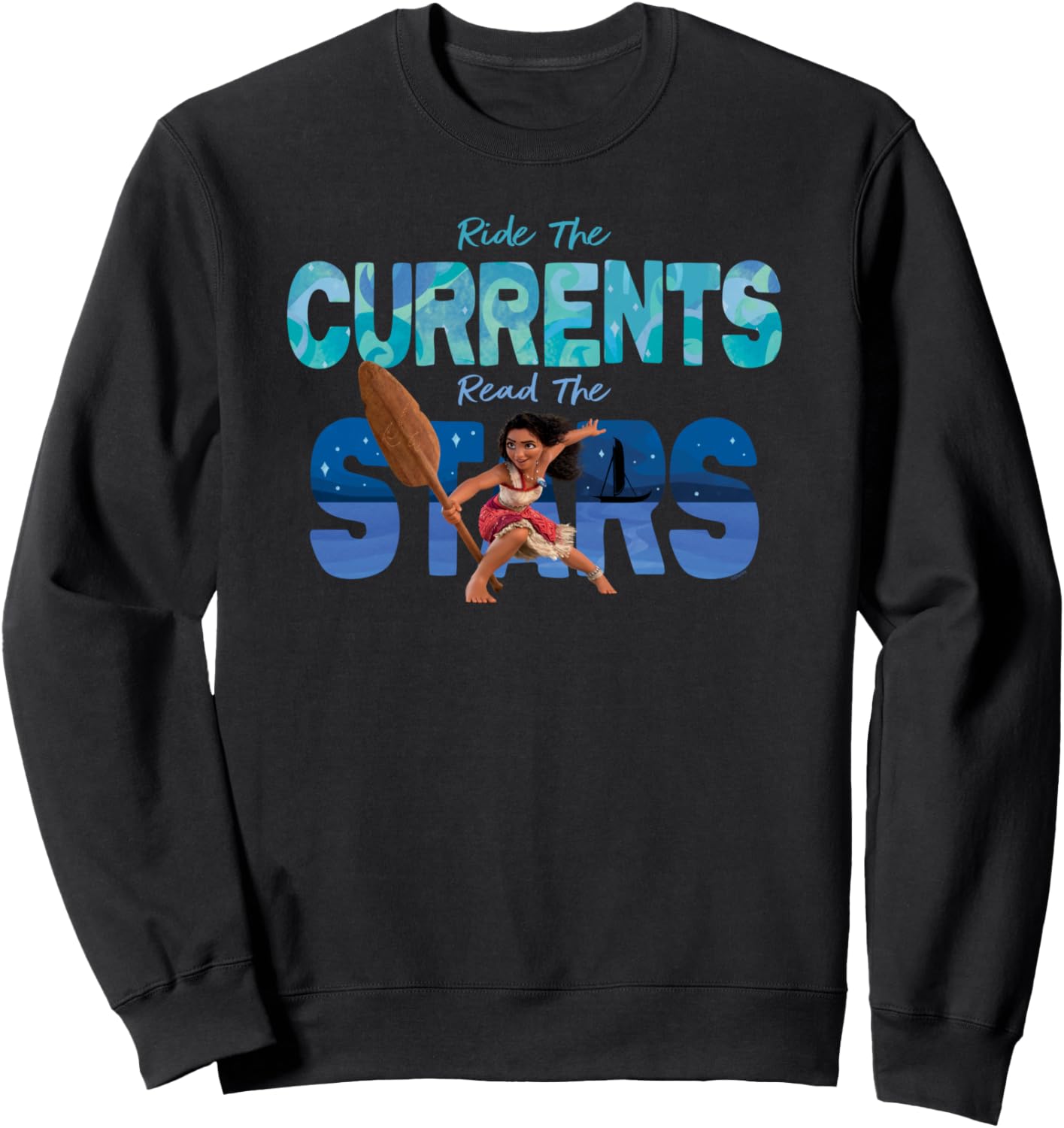

Толстовка Disney Moana 2 Wayfinder Ride the Currents Read the Stars, черная, Черный, Толстовка Disney Moana 2 Wayfinder Ride the Currents Read the Stars, черная