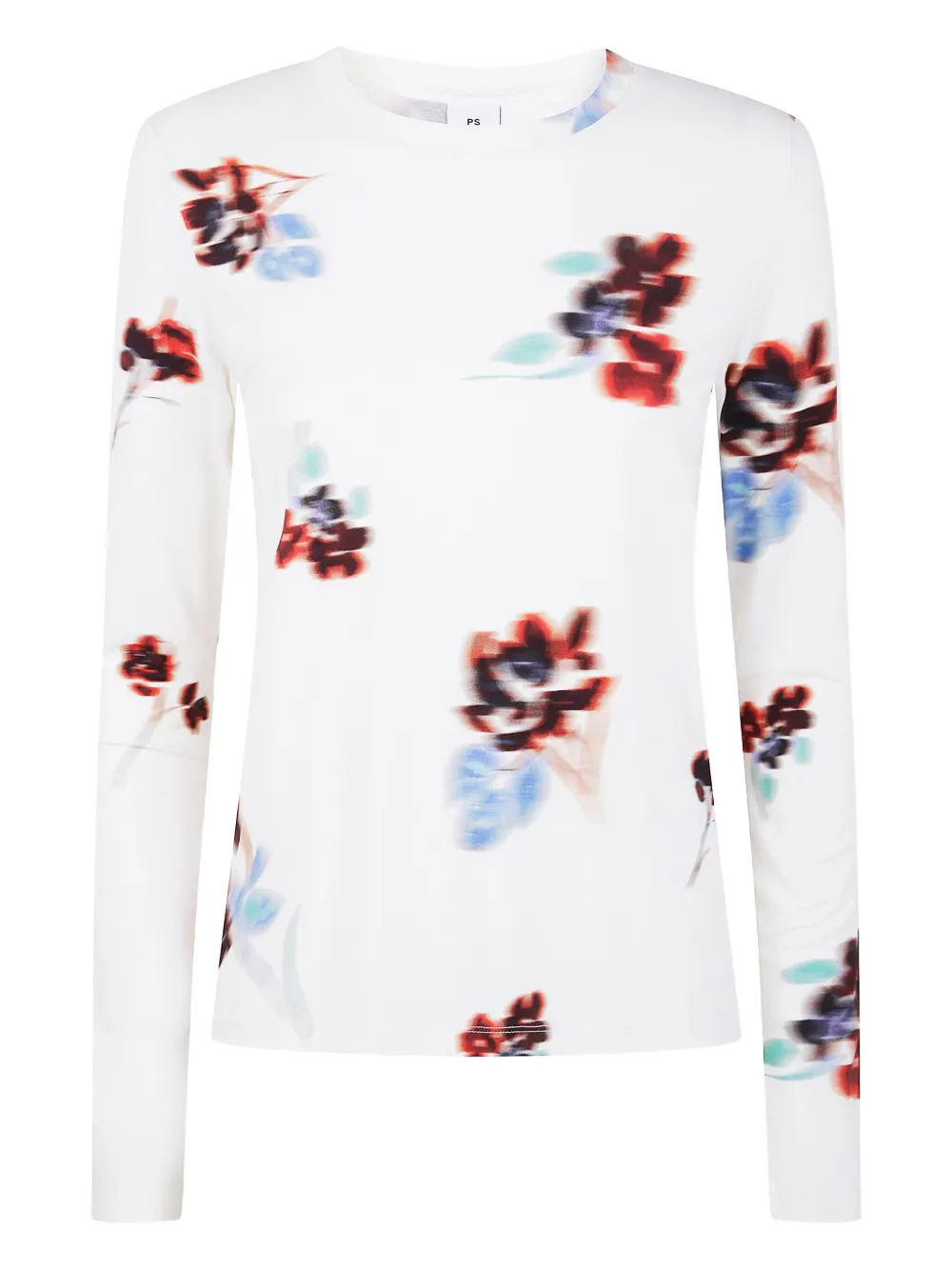 

Топ с длинными рукавами и цветочным принтом Paul Smith, белый