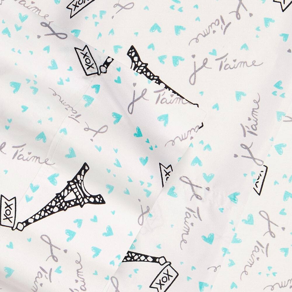 

Комплект простыней с принтом Betsey Johnson, цвет Paris Blue