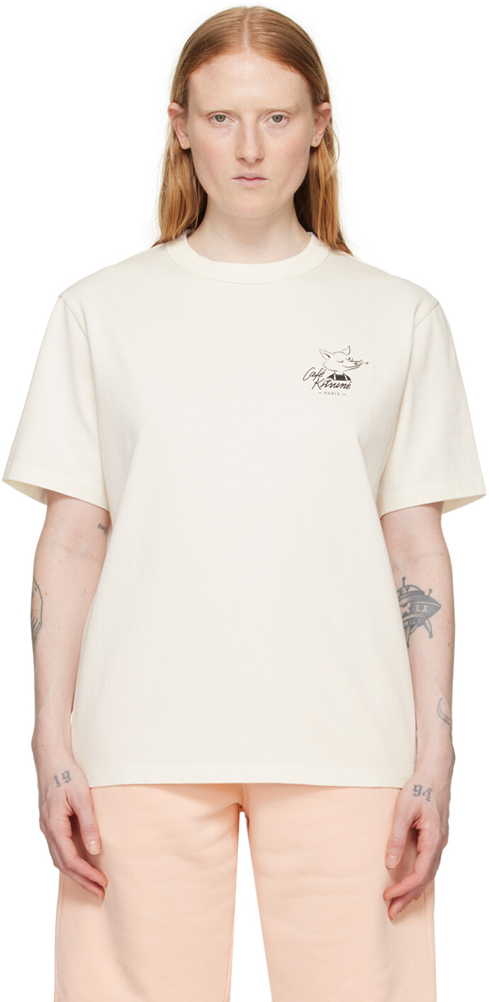 

Футболка Off White Fox Relax Maison Kitsune