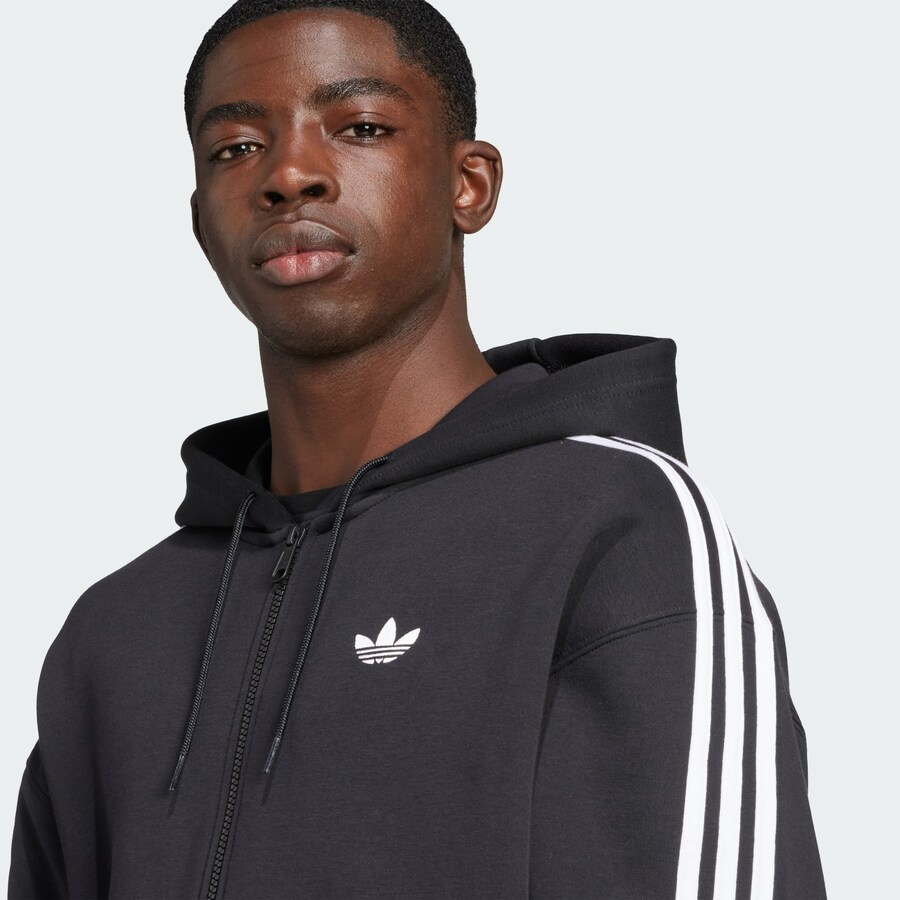 Толстовка с капюшоном на молнии ADIDAS ORIGINALS Adicolor Spacer, черный — фото 4