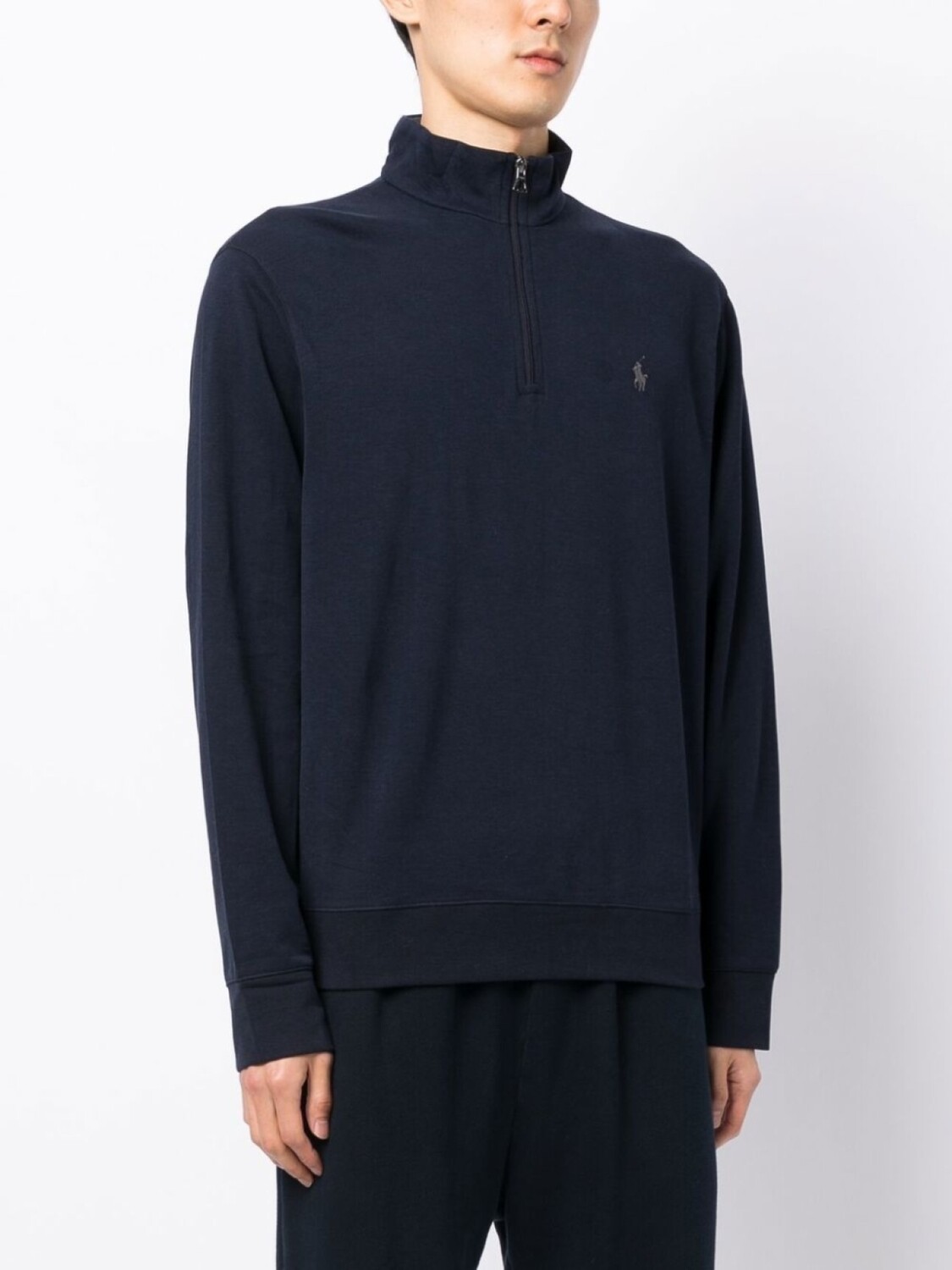 Polo Ralph Lauren пуловер из джерси с воротником на молнии, синий — фото 3