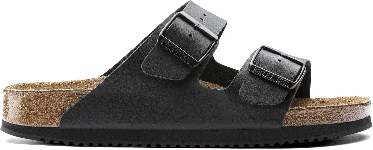 Взрослые, унисекс, классические домашние тапочки Birkenstock Arizona Classic Birko-Flor без задника, черный — фото 3
