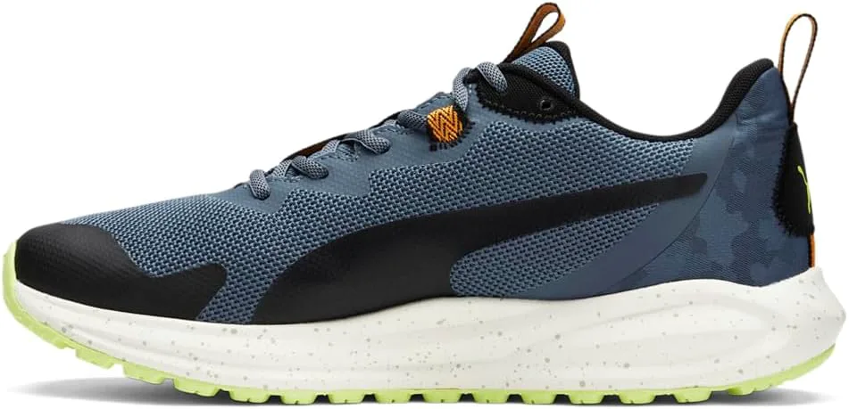 Мужские кроссовки PUMA Twitch Runner Trail Camo для бега - черные, серый/черный/оранжевый — фото 3