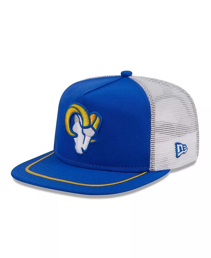 

Мужская королевская белая кепка Los Angeles Rams Original Classic Golfer Snapback New Era, синий