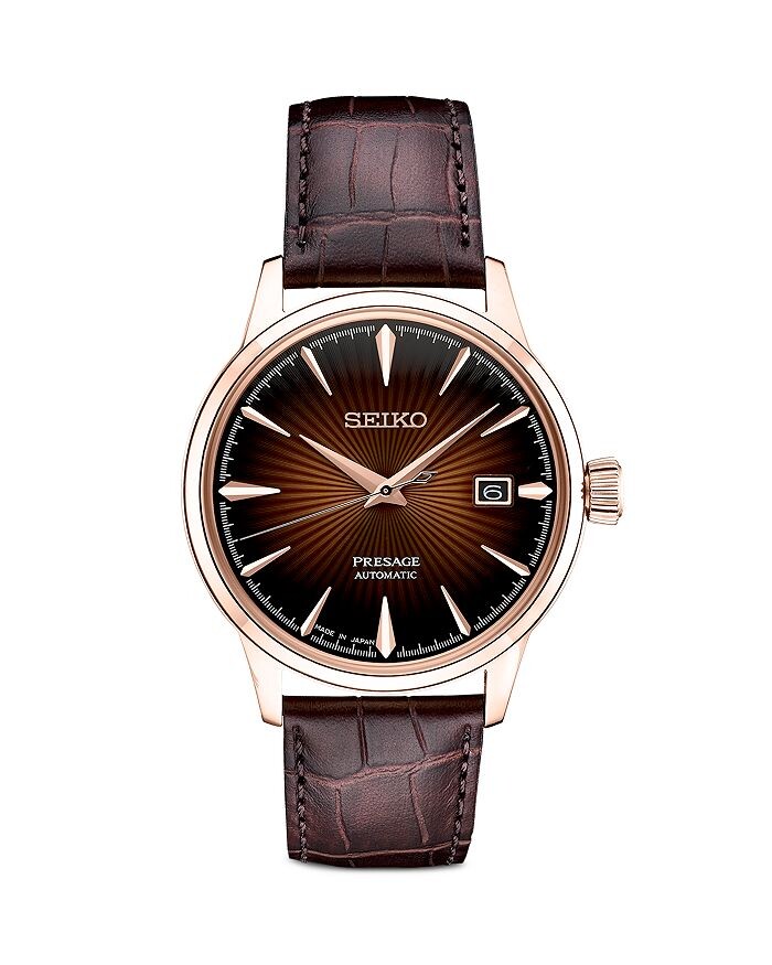 

Часы Seiko Presage, 40,5 мм Seiko Watch, коричневый