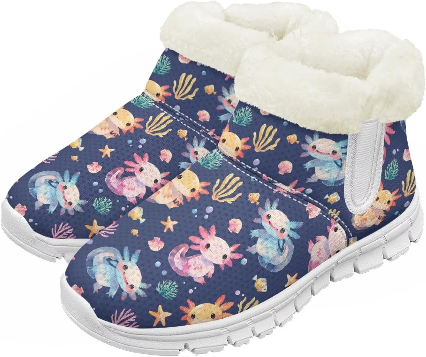 

Pzuqiu Зимние сапоги для мальчиков и девочек с водонепроницаемой утепленной меховой подкладкой для малышей, детей и старших детей, для холодной погоды и походов на улице, белая подошва