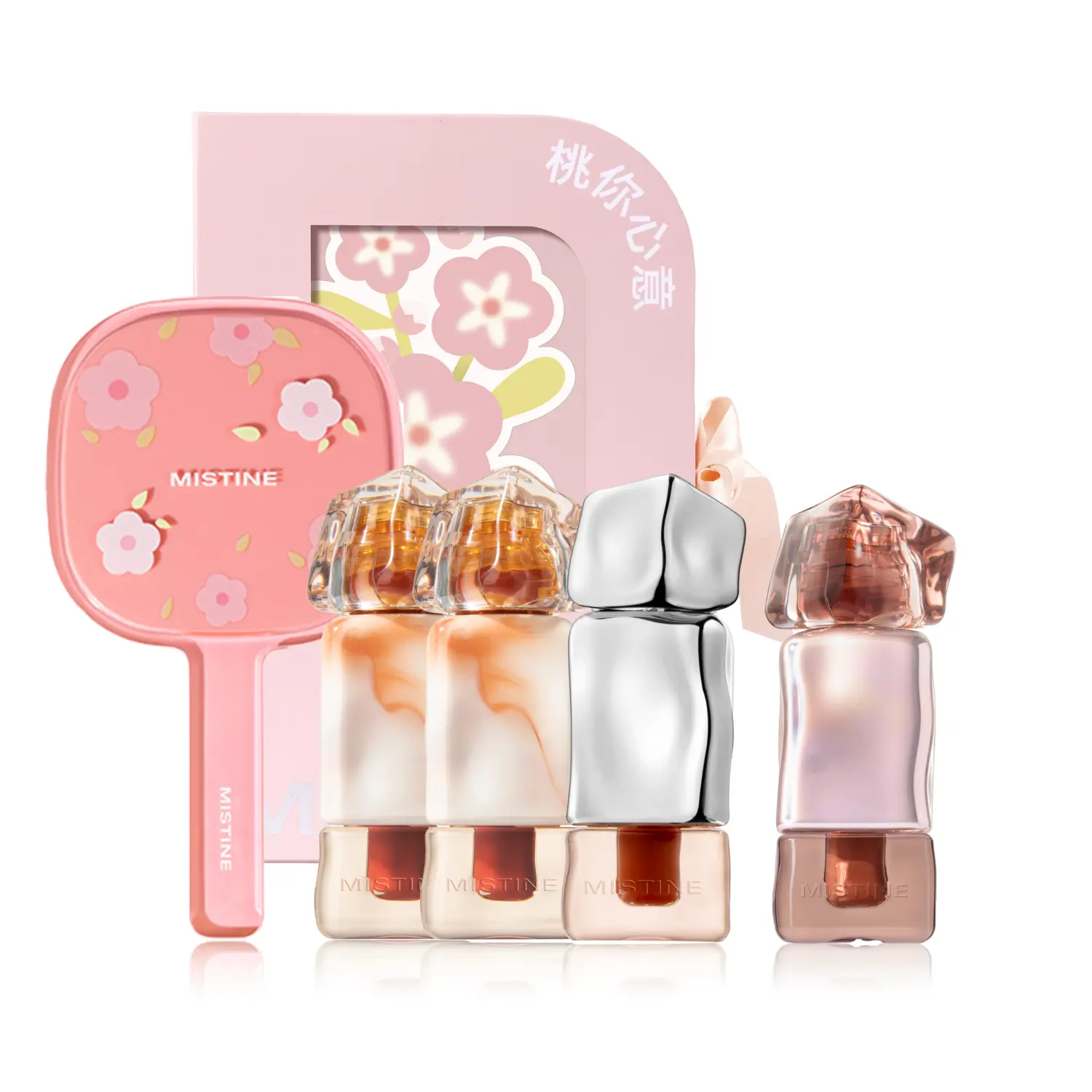 

Набор косметики Miss Heart Lip Stain Gift Box стойкая помада, легко растушевывается, глянцевый блеск для губ с натуральным финишем Mistine