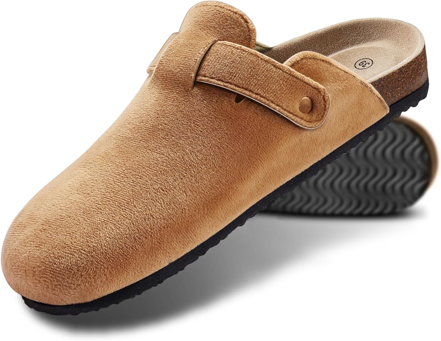 

Мужские сабо KEMISANT - удобные замшевые мюли, тапочки-сандалии, обувь для медсестер, унисекс - с мягкой пробковой стелькой, светло-коричневый