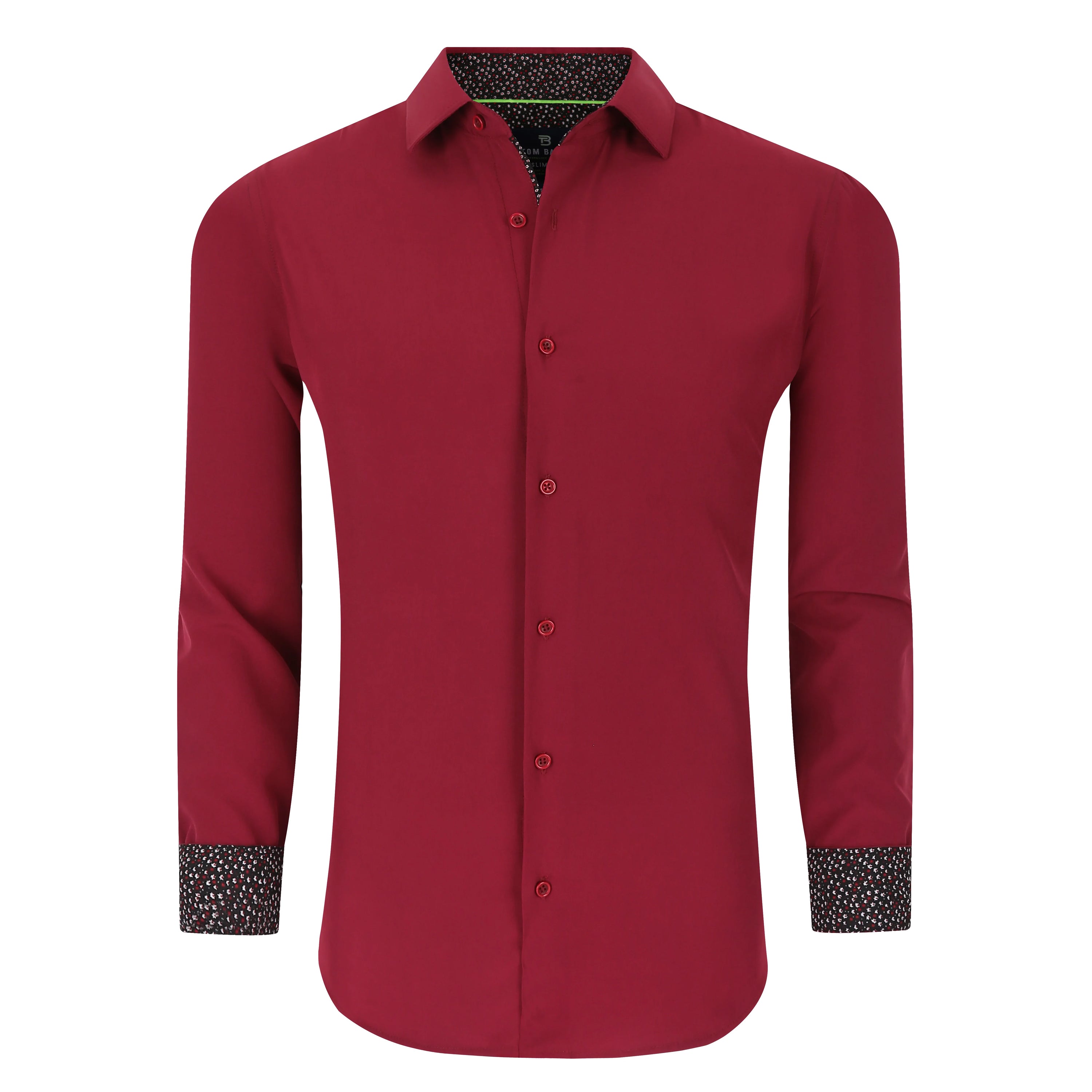 

Tom Baine Slim Fit Performance Мужская рубашка с длинным рукавом, цвет burgundy solid