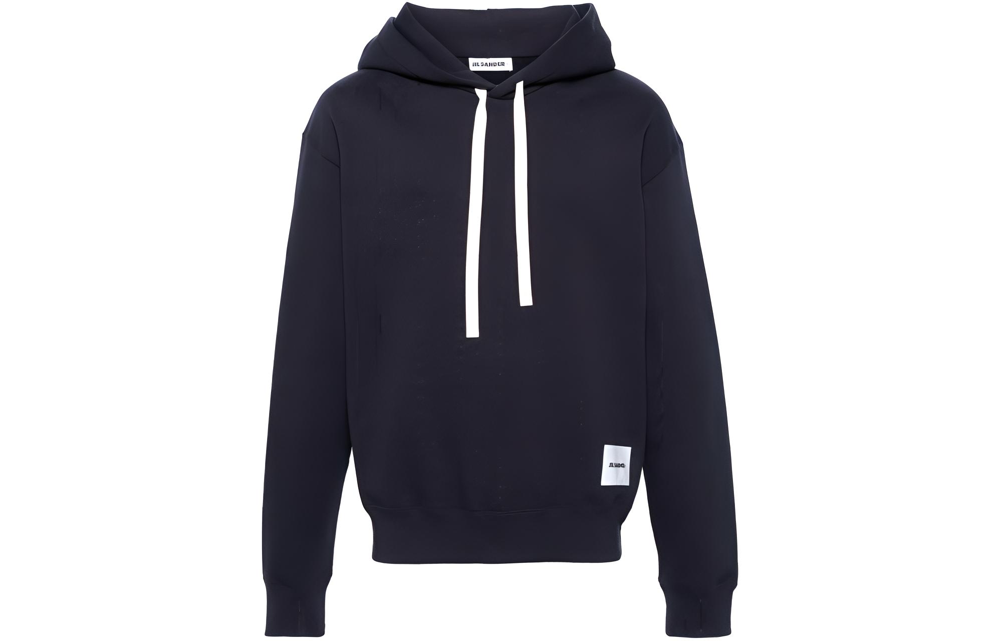 

Худи с лого-нашивкой из хлопка JIL SANDER, синий