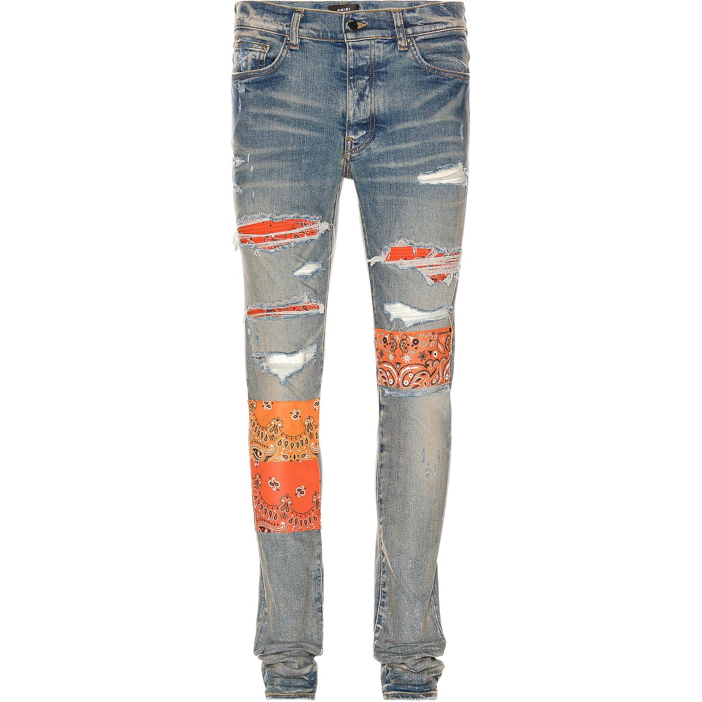 

Джинсы Vintage Bandana Artpatch Jean AMIRI, светло-голубой