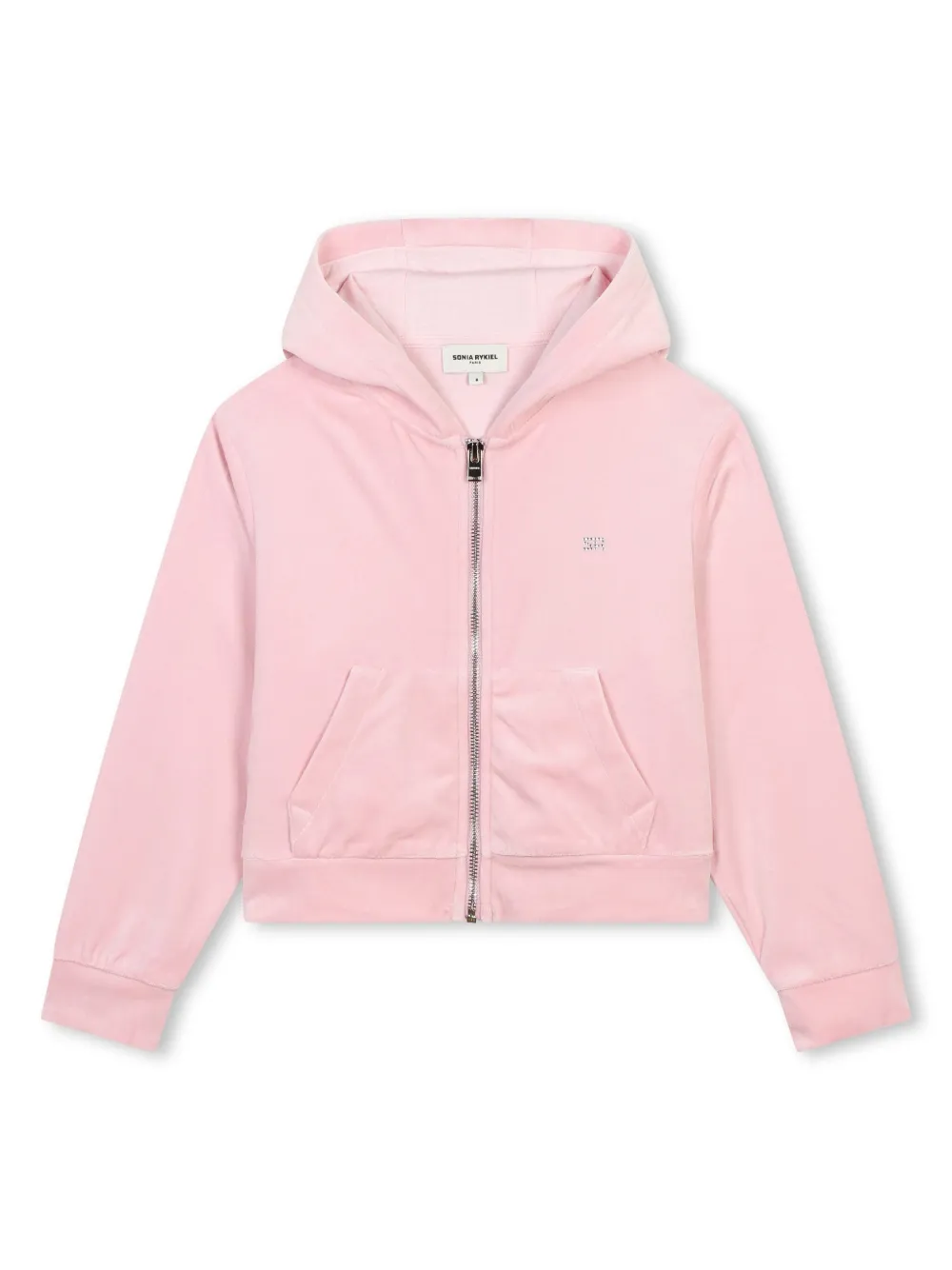 

Бархатное худи с логотипом SONIA RYKIEL ENFANT, розовый
