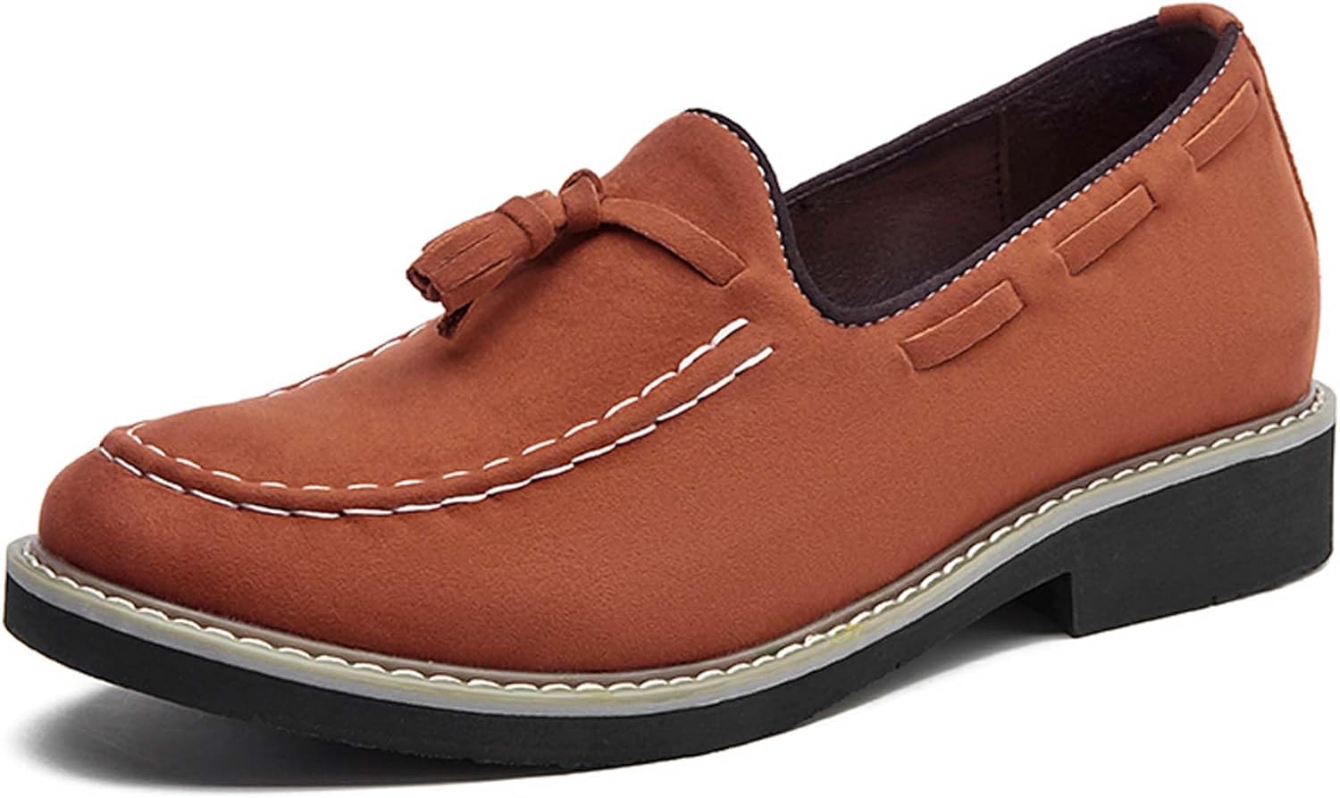 

Мужские повседневные лоферы, модные деловые офисные туфли, формальные, противоскользящие, с утяжелением, для ходьбы, работы, свадьбы, к костюму, кожаные туфли Generic, коричневый