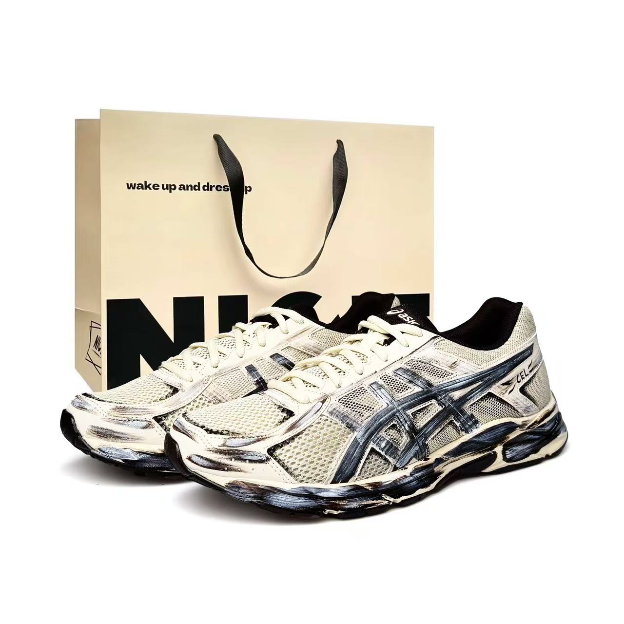 

ASICS Gel Contend 4 амортизация устойчивость к истиранию дышащие низкие кроссовки для бега unisex beige white brown