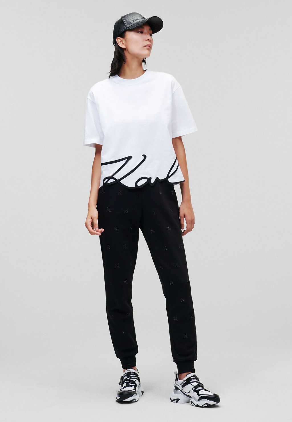 

Футболка с принтом SIGNATURE HEM KARL LAGERFELD, белый
