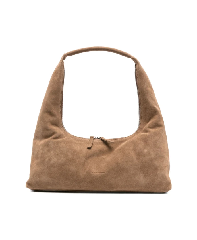

Замшевая сумка среднего размера через плечо с тисненым логотипом. Marge Sherwood, коричневый