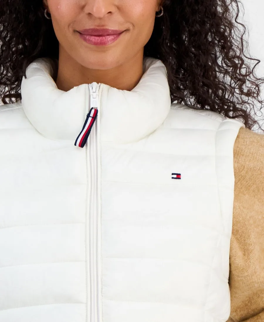 Женский пуховый жилет на молнии спереди Tommy Hilfiger, экрю — фото 3