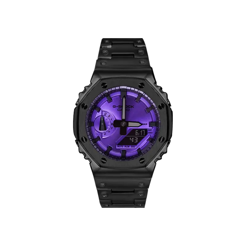 

CASIO Часы Unisex Liquid Crystal/Analog Dual Display Series 48.5mm Purple Watch, Dark Night Phantom AP Edition Black