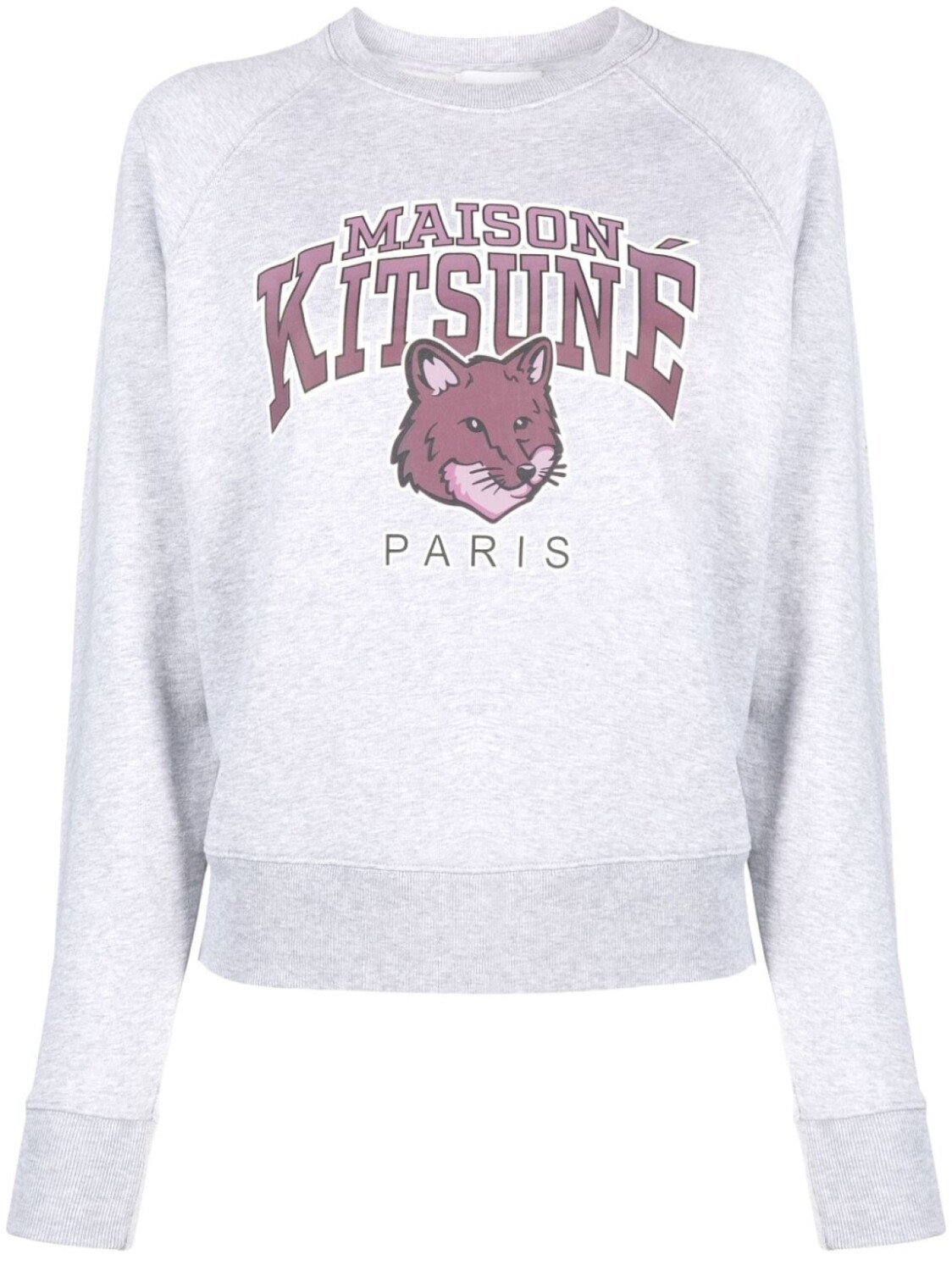 

Maison Kitsuné меланжевый джемпер с принтом Fox, серый