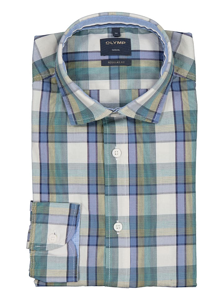 

Рубашка Casual OLYMP, цвет grün/hellblau/creme
