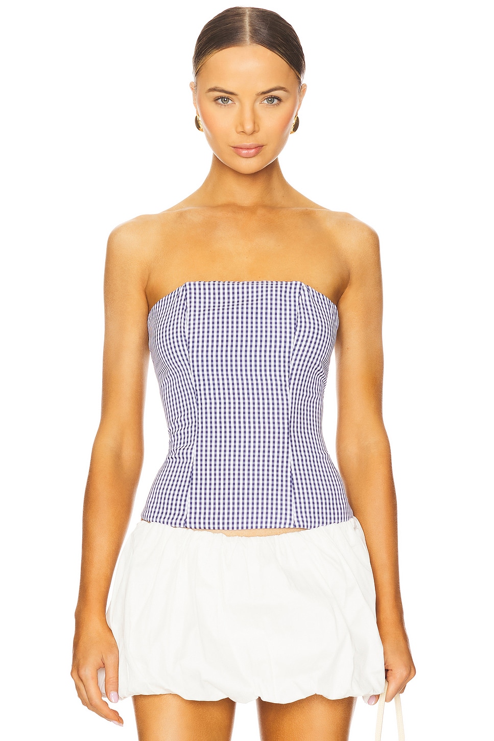 

Корсетный топ Tina More To Come, navy gingham