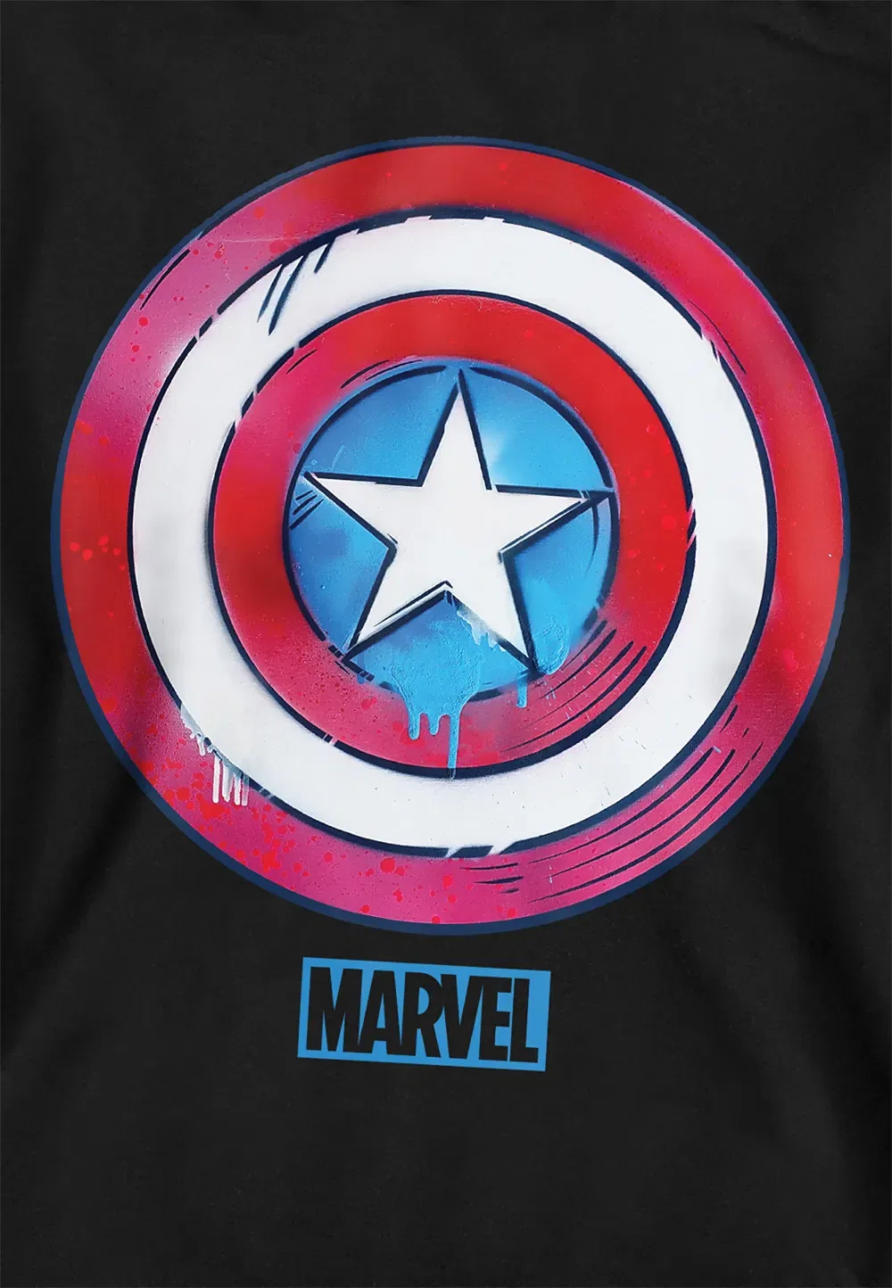 Детский худи Marvel Captain America Drip Shield, черный, черный — фото 2