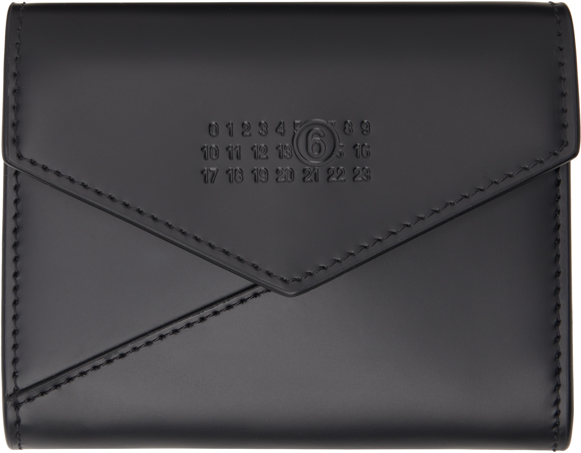

Кожаный кошелек с клапаном MM6 Maison Margiela, черный