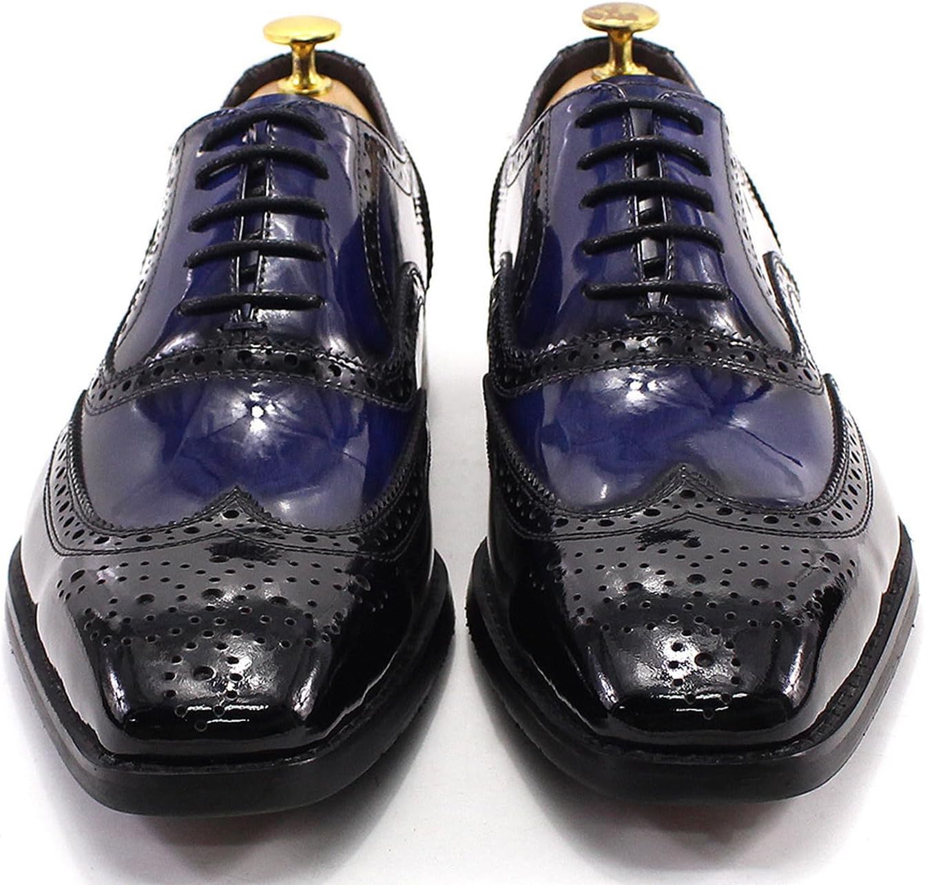Мужские туфли Santimon Wingtips Brogues Oxfords, формальные деловые туфли из натуральной кожи, роскошные дерби для мужчин, для выпускного, свадьбы, бизнеса, повседневного ношения, двухцветные, модные, удобные туфли к смокингу, черный — фото 4