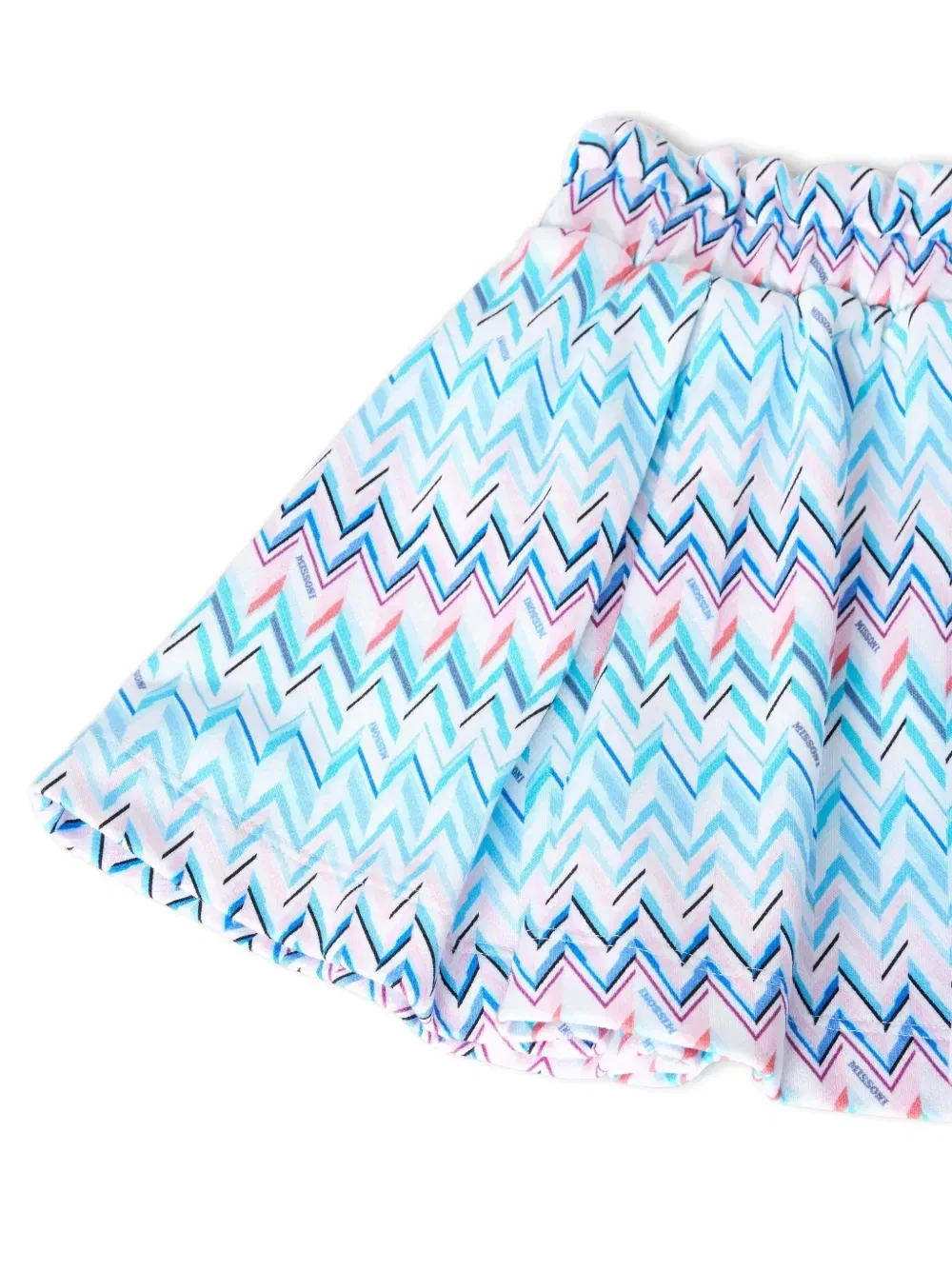 Мини-юбка плиссированная с принтом «зигзаг» Missoni Kids, белый — фото 3