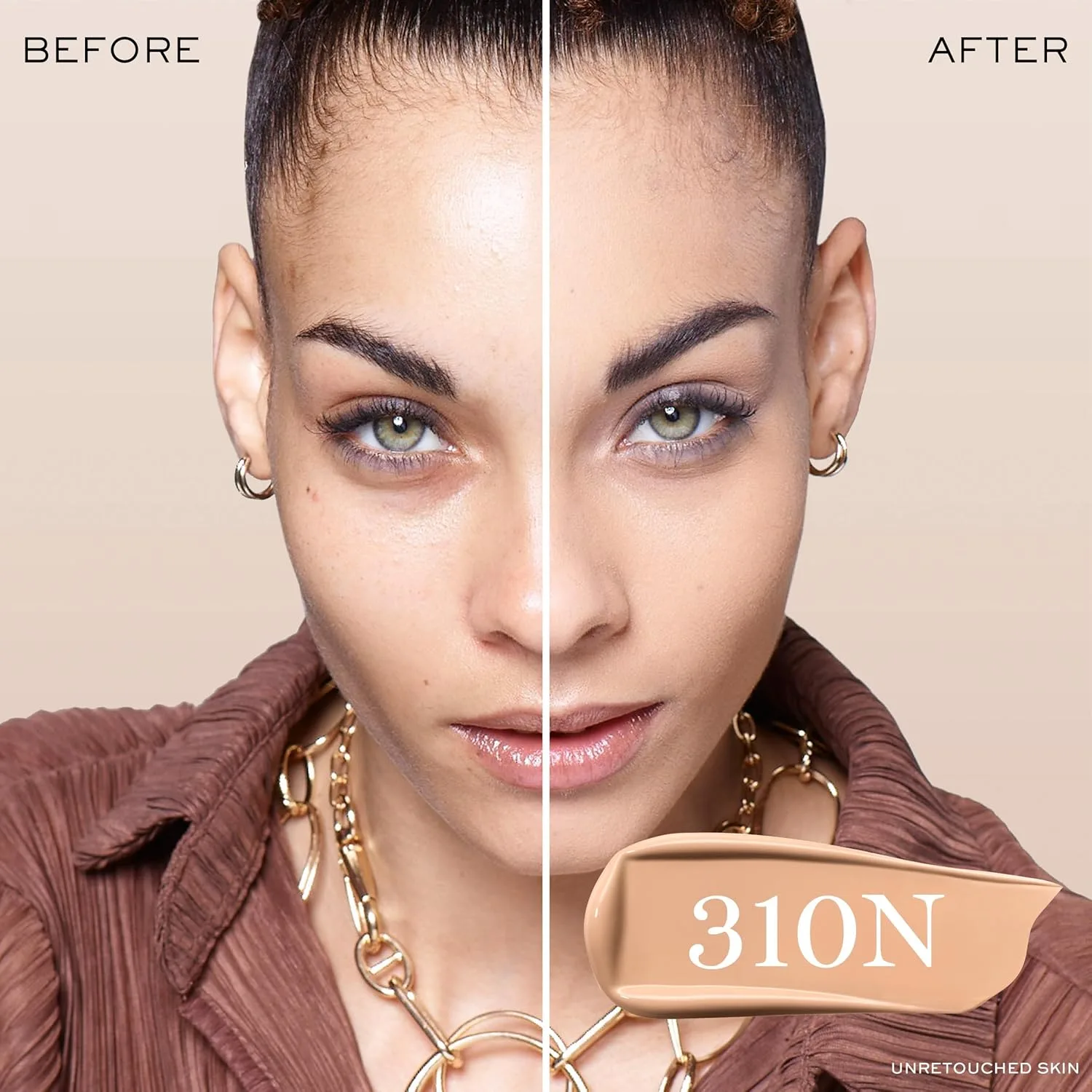 Тональная основа Lancôme Teint Idole Ultra Wear Natural Matte Foundation - стойкая, средне-плотное покрытие, естественный финиш, водостойкая и увлажняющая формула., 310N: For medium skin with neutral/peachy undertones — фото 3