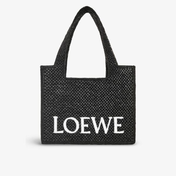 

Сумка loewe x paula's ibiza среднего размера из смесовой рафии с логотипом и верхней ручкой Loewe, черный