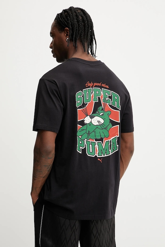 

Хлопковая футболка Puma, черный