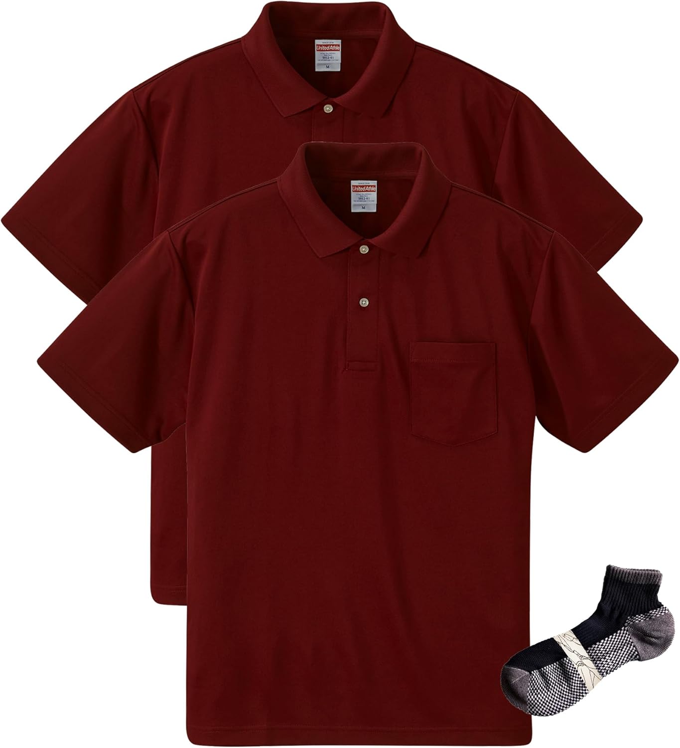

Мужская поло-рубашка United Athletic 591201 из ткани Dry плотностью 4,1 унции с карманами, бордовый