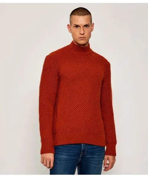 

Шерстяная полуводолазка с-хелето Regular fit Boss, оранжевый