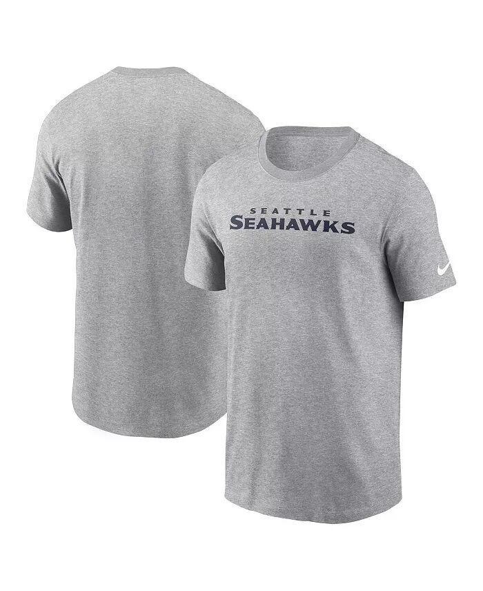 

Мужская футболка Heather Grey Seattle Seahawks Primetime Wordmark Essential Nike