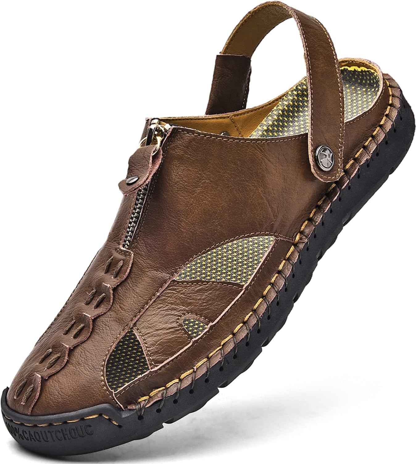 

Мужские сандалии Shaire, кожаные, с закрытым носком, темно-коричневый