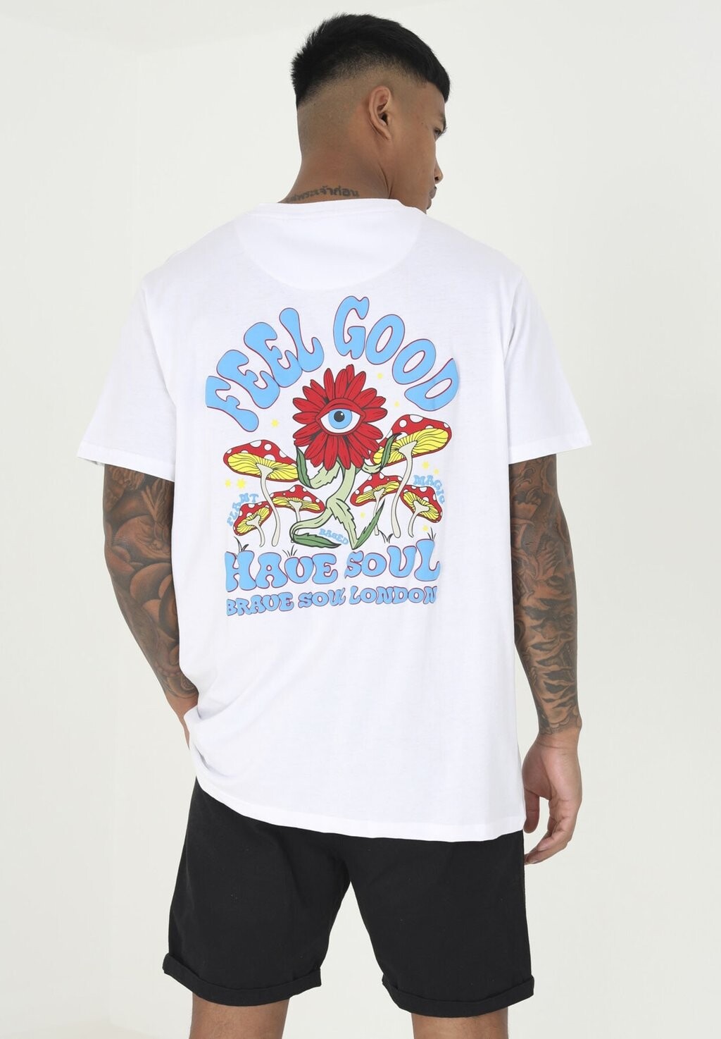 

Футболка с принтом POWER OVERSIZED FIT Brave Soul, цвет white